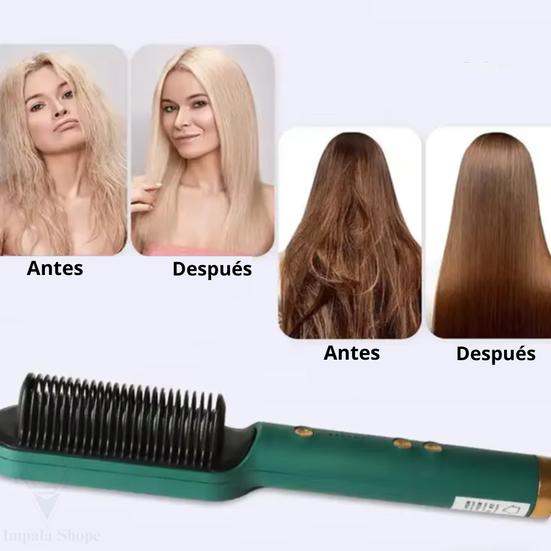 HairLuxe™ Pack Cepillo Alisador + Protector Termico